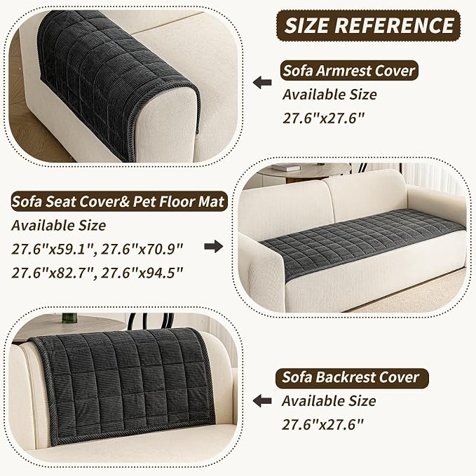Couch Covers for Dogs Washable, 27.6"x70.9" Non Slip Couch Covers for Loveseat - Image 3
