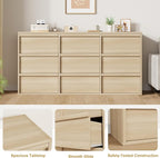 Garvee 9 Dresser for Bedroom, 58.7" Wide Dresser, Freestanding Horizontal Drawer - Image 7