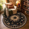 Vacuum-Friendly, Round 4ft Washable Area Rug by meejou