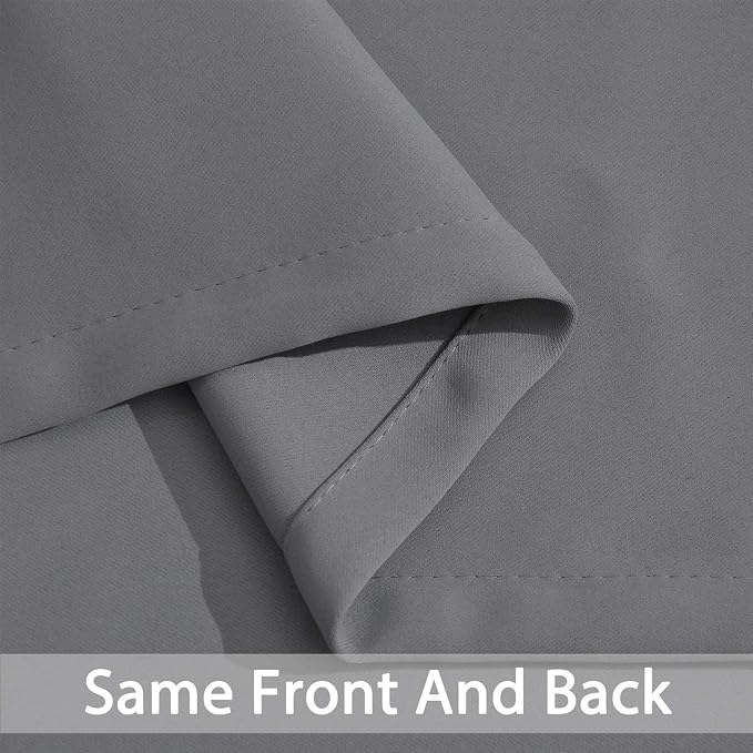 Yakamok Grey Room Darkening Curtains 84 inch Gray Sliding Door Drapes | 1 - Image 6