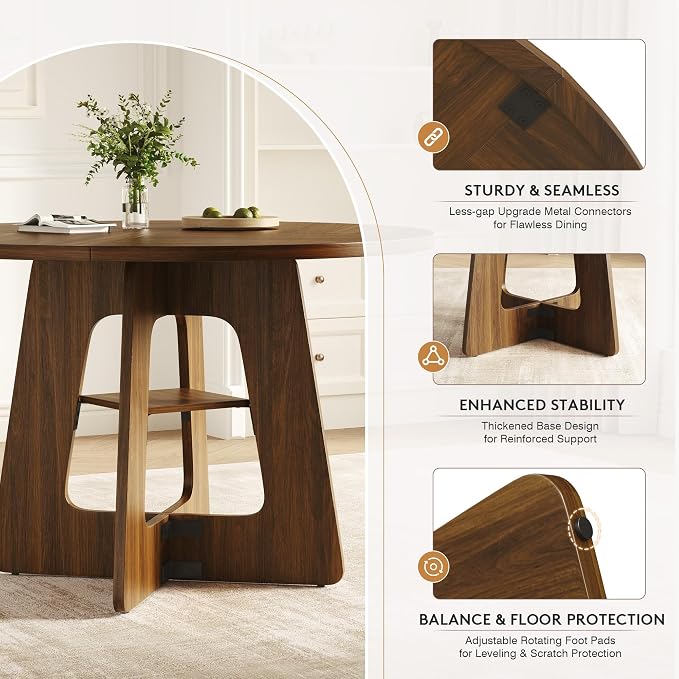 GRUSIGN 5-Piece Round Dining Table Set - Image 4