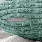 MIULEE Corduroy Decorative Throw Pillow Covers 16x16 Teal Green Pack of 2 | - Image 3