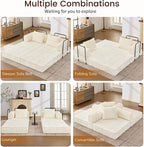 Korser Folding Convertible Sofa Bed, Corduroy Upholstered Boneless Couch - Image 4