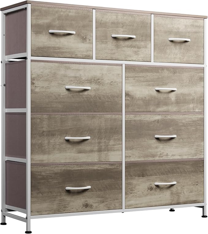 WLIVE 9-Drawer Dresser, Fabric Storage Tower by WLIVE