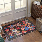 Black Brown Floral Area Rug 2x3 - Image 5