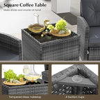 Tangkula 5 Pieces Patio Conversation Set, PE Wicker Rattan Outdoor Furniture Set - Image 5
