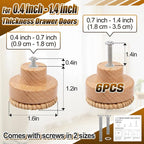 ANPHSIN Boho Rattan Cabinet Dresser Knobs- Durable Beech Wood Drawer Knobs - Image 6