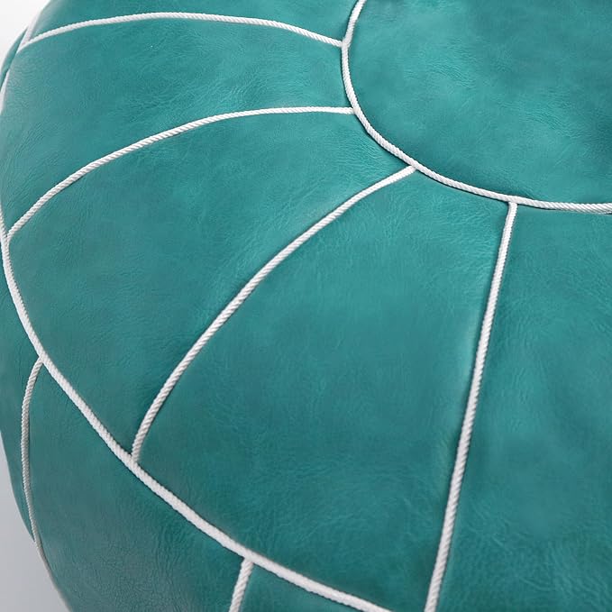 Thgonwid Unstuffed Moroccan Storage Pouf Foot Stool Ottoman Seat Handmade Faux - Image 8