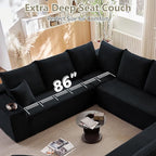 Sectional Cloud Couch for Living Room, Modular Floor Deep-Seat Sofa, Big Comfy - Image 5