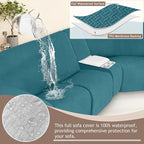 ALIECOM 100% Waterproof Recliner Sectional Couch Covers L Shape Stretch Corner - Image 4