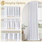 White 100% Blackout Curtains 45 Inch Length 2 Panels Set - Image 6