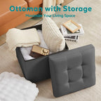BRIAN & DANY Ottoman with Storage, Square Storage Ottoman - Image 6
