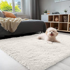 OLANLY 4x5 Machine Washable Accent Rug, Soft Fluffy Shaggy Area Rug by OLANLY