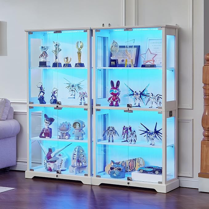 LELELINKY Farmhouse Display Cabinet Set of 2 - Image 2