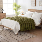 90x104 Inch Green King Size Blanket - Image 6