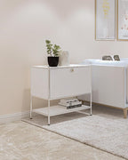 Metal Sidetable with Flap Door, 27.5" Height - Image 7
