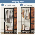 DUMOS Dresser with Hanging Rack, 4-in-1 Fabric Dresser - Image 6