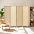 4 Panel Room Divider and Extra Wide Folding Privacy Screen, Bamboo Room Divider - Image 8