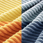 MIULEE Soft Corduroy Decorative Throw Pillow Covers Blue-Orange 20x20 | Set of 4 - Image 6