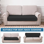 Water Repellent Couch Cushion Cover Loveseat Cover, Stretch Sectional Sofa Seat - Image 2