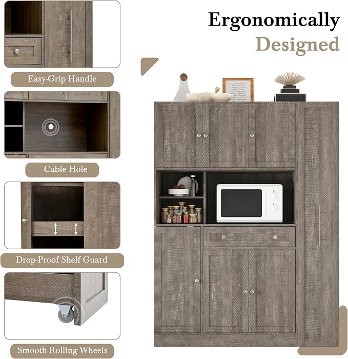 VilroCaz Farmhouse Style Large Kitchen Pantry - Image 5
