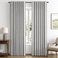 MIULEE 100% Blackout Linen Curtains 42 x 72 Inch Greyish White 2 Panels | by MIULEE