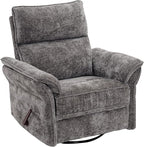 Rocking Chair Nursery with Adjustable Headrest, Manual Swivel Rocker Recliner - Image 9