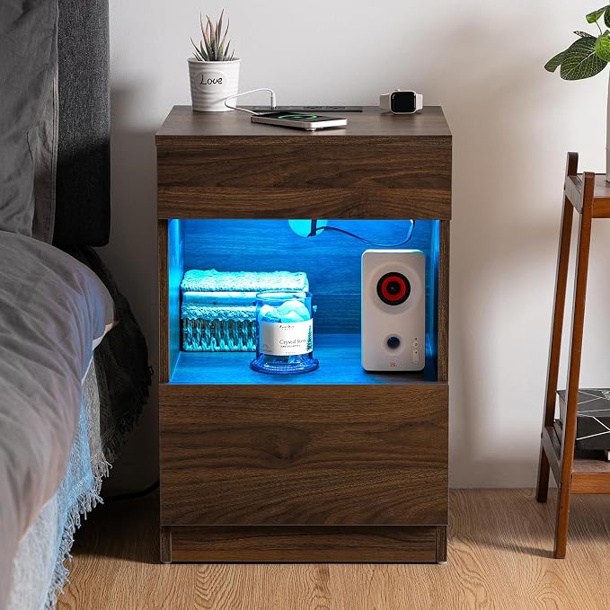 HOMMPA Open Shelf LED Nightstand - Image 5