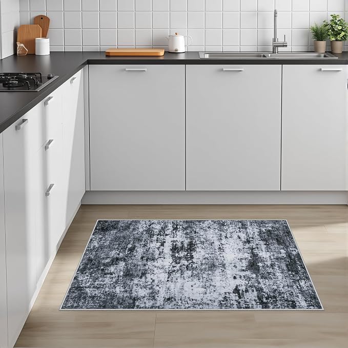 Washable Area Rug 2x3 Entryway Rug: Washable Modern Abstract Soft Thin Rug - Image 3