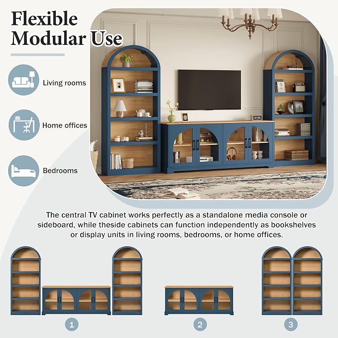 Merax Vintage Farmhouse TV Stand Set - Image 2