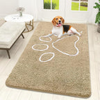 OLANLY Dog Door Mat for Muddy Paws 59x32, Paw Print Design Chenille Mud Mat | by OLANLY