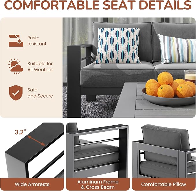 Solaste Aluminum Patio Furniture Set - Image 8