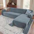 2 Pieces Sectional Couch Covers L Shaped Cover XXXL Dusty Blue | Thick Washable by Unknown