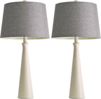 Oneach 25.75" White Table Lamp Set of 2, Modern Vintage Bedside Table Lamps - Image 8