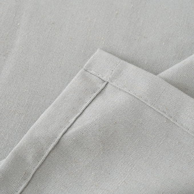 YoungsTex Grey Linen Semi Sheer Curtains 63 Inches Length - Image 9