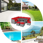 Tangkula 7 Pieces Patio Furniture Set, Outdoor Sectional Rattan Sofa Set - Image 8