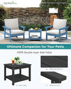 SERWALL HDPE Patio Sofa Set, 3-piece Sectional Outdoor Furniture Set, All - Image 6