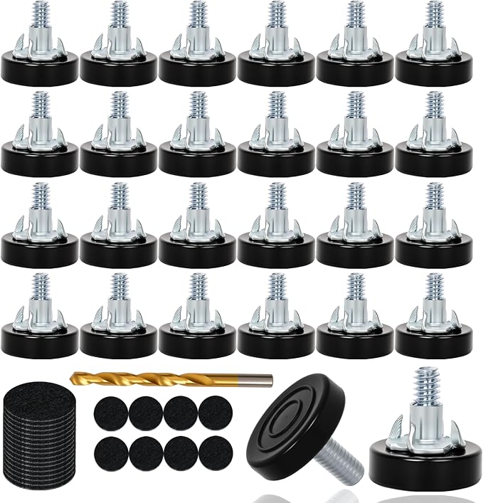 24 PCS M6 Thread Furniture Feet Levelers, Furniture Leveling Feet by Eunenete