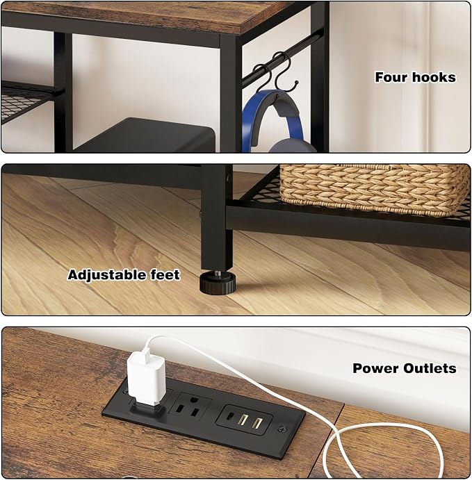 YGEOMER TV Stand for Up to 75 Inch TVs, Entertainment Center - Image 3