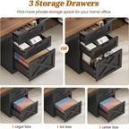 SEDETA Farmhouse 96.5" Office Desk - Image 4
