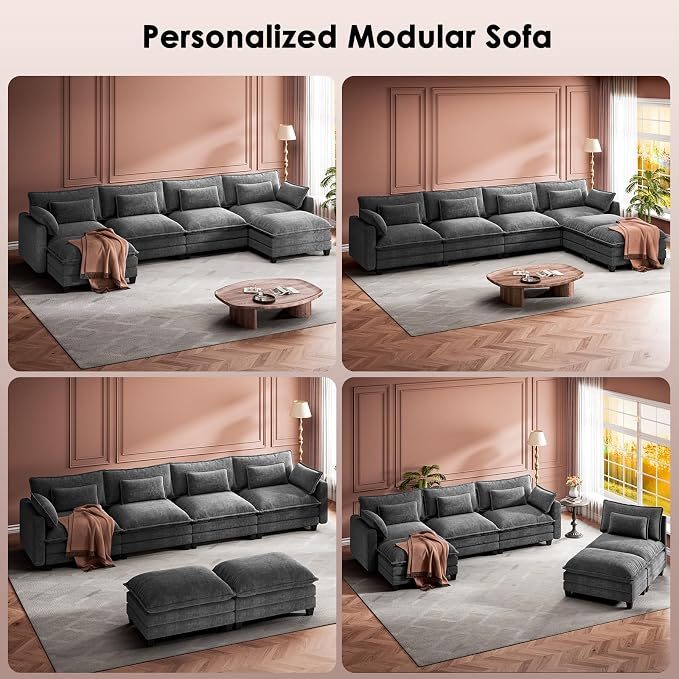 Marsail Modular Sectional Sofa 145.6" U-Shaped Modern Comfy Cloud Couch - Image 6