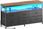 Huuger LED TV Stand for Bedroom, 47 Inch Dresser TV Stand for 43, 55 Inch TV - Image 9