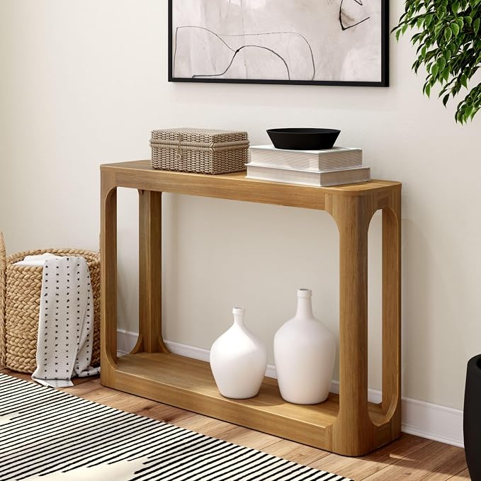 Plank+Beam Forma Console Table, 46 Inch, Solid Wood Sofa Table, Entryway Table by PlankBeam