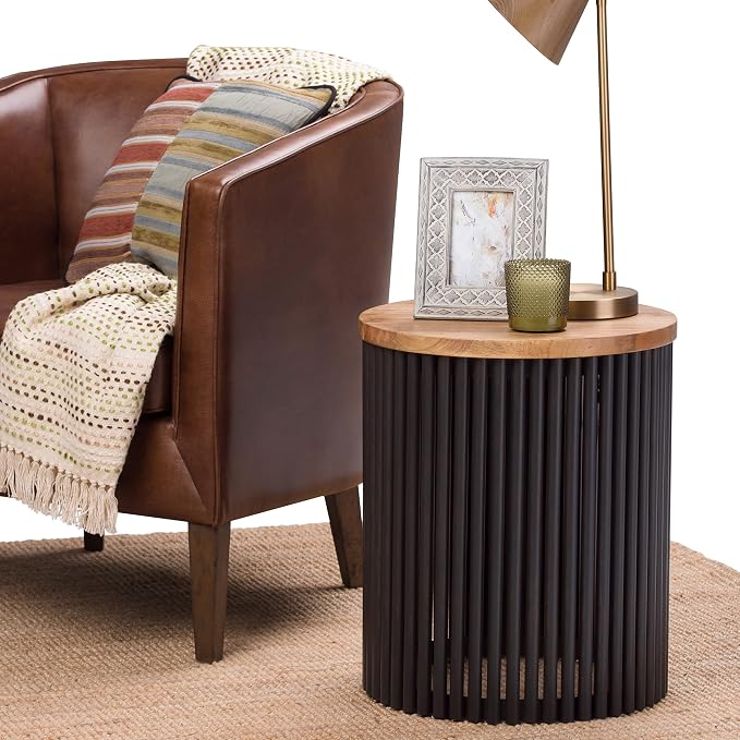SIMPLIHOME Demy Metal and Wood Accent Table - Image 2