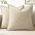 MIULEE Decorative Couch Throw Pillow Covers 18x18 Inch Beige 2 Pack | Neutral by MIULEE