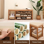 PETKABOO Shoe Rack Bench with Cushion 39.4“, Shoe Rack - Image 6