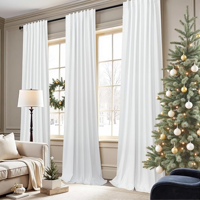 Black Out Curtains 63 Inch Long Small White Blackout Energy Saving Dining Room - Image 8