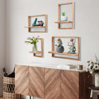 PHOENANCEE Square Floating Shelves, Framed Wall Shelf Decorative Set of 4 - Image 2
