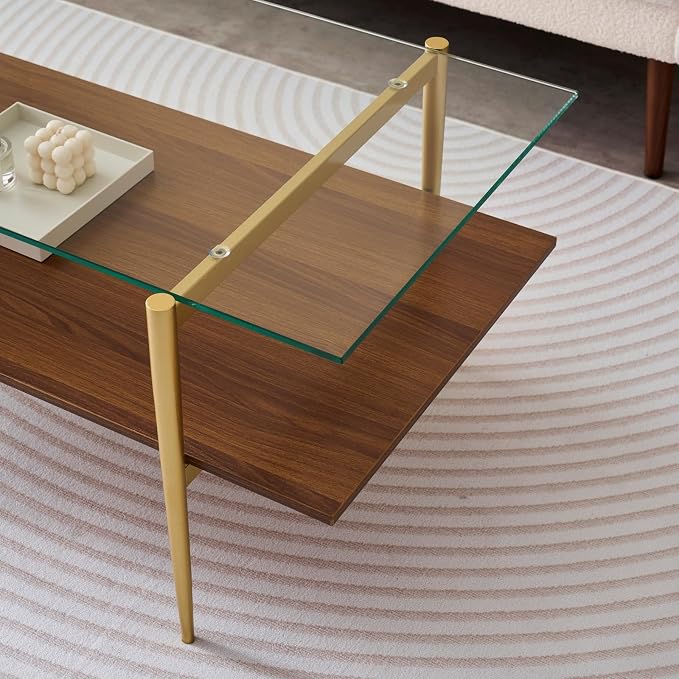 LumFurn Rectangle Coffee Table, Mid-Century Modern Design, L41 W21 x H17 - Image 9