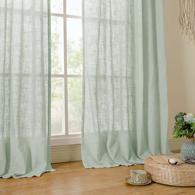 Short Kitchen Linen Curtains 24 Inch Length - Image 9